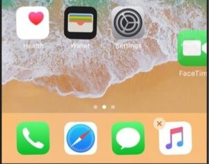 Moving an app on the iPhone home Screen